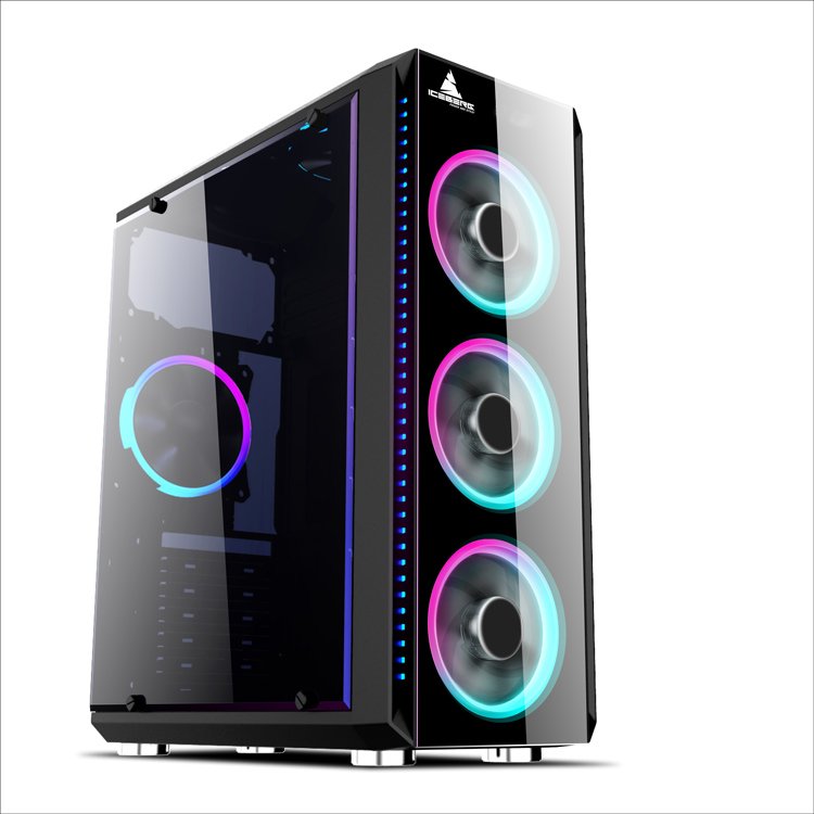 1 CAJA ICEBERG CRYSTAL G9 V2 4 VENTILADORES A-RGB VIDRIO - Image 1