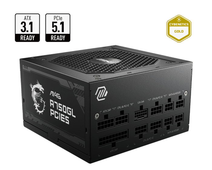 Fuente de Poder MSI MAG A750GL PCIE5 750W 80 PLUS Gold Modular - Image 1