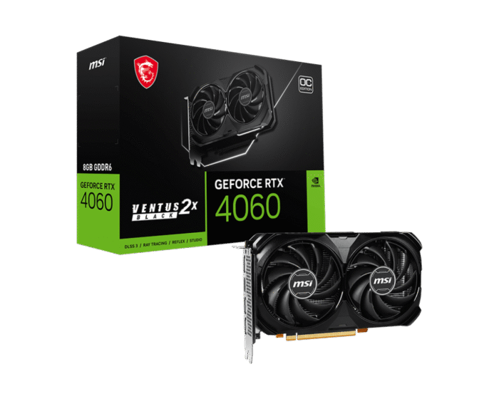 Tarjeta MSI RTX 4060 VENTUS 2X BLACK OC 8GB GDDR6 DLSS3 - Image 1