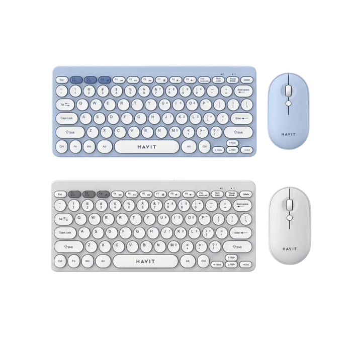 COMBO 2 EN 1 HAVIT KB279GCM WIRELESS WHITE / BLUE - Image 2